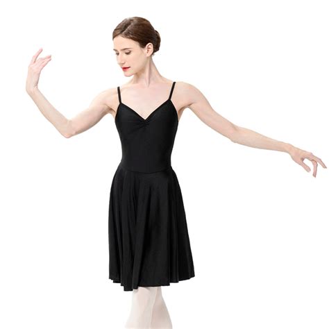 Girls Black Camisole Leotard With Skirt For Modern Dance Dress Dansgirl