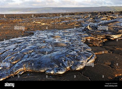 Cooled Pahoehoe Lava Flow Kilauea Volcano Big Island Hawaii