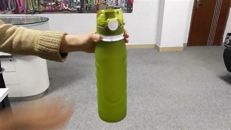 Free Sample New Arrival 1 L Bpa Free Travel Silicone Collapsible Water ... 