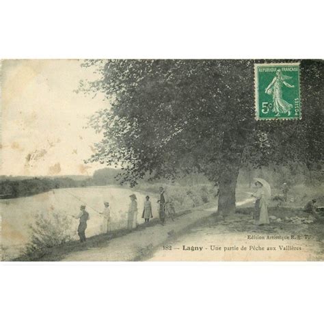 carte postale ancienne 77 LAGNY SUR MARNE Une Partie de Pêche aux