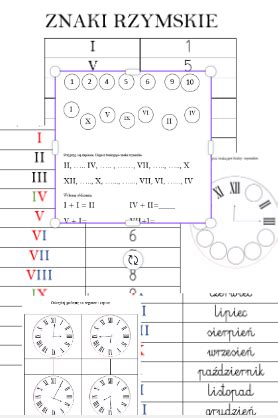 Znaki Rzymskie Wiczenia Dla Klasy Z Oty Nauczyciel