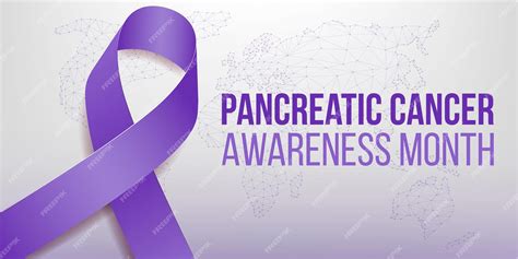 Premium Vector Pancreatic Cancer Awareness Month Concept Banner Template With Purple Ribbon