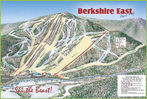 Berkshire East Ski Area Ski Trail Map - Charlemont Massachusetts United ...