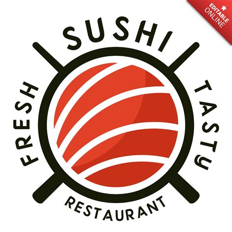 Sushi Fresh And Tasty Restaurant Logo Design Template Free Design