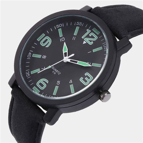 Ripley RELOJ PARA HOMBRE CORREA CUERO NEGRO YAZOLE 319 LUMINOSO