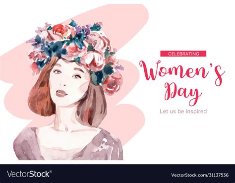 Women Day Frame Design With Flower Royalty Free Vector Image