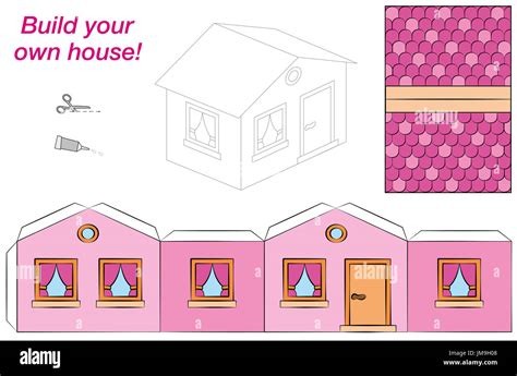 Colored House Template Printable