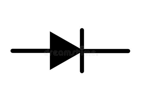 The Electrical Electronic Symbol Of A Diode Component White Backdrop