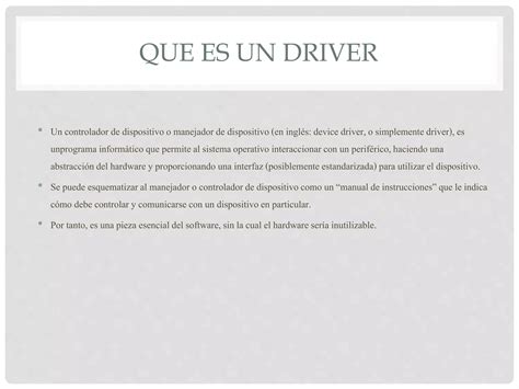 Drivers O Controladores Ppt Descarga Gratuita