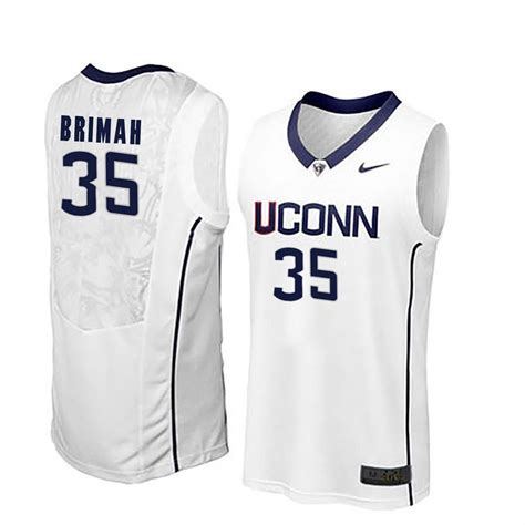 Male Uconn Huskies White Amida Brimah College Basketball Jersey Bluefink