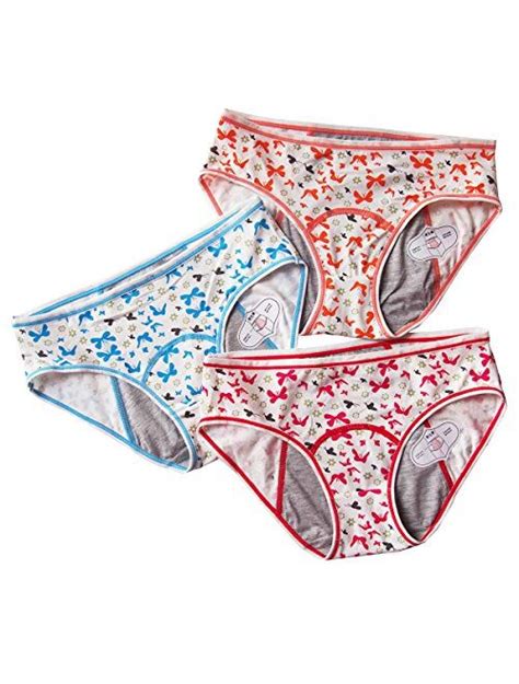 Buy 3 Pack Teens Cotton Menstrual Protective Underwear Girls Leak Proof