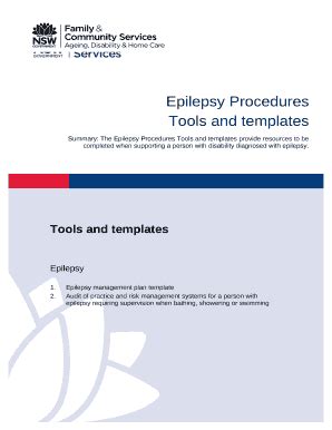 Epilepsy Management Plan Template Doc Template PdfFiller