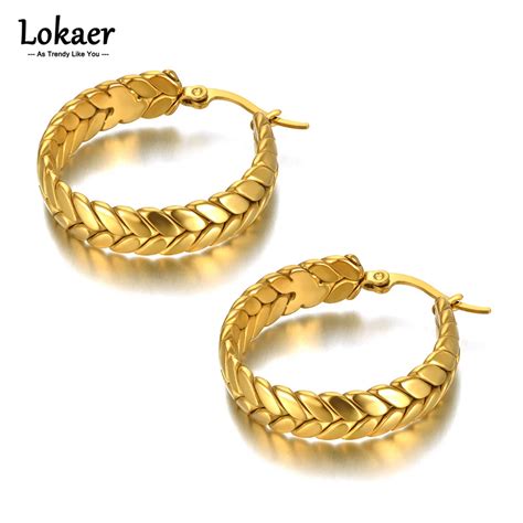 Lokaer Boucles D Oreilles G Om Triques En Titane Et Acier Inoxydable