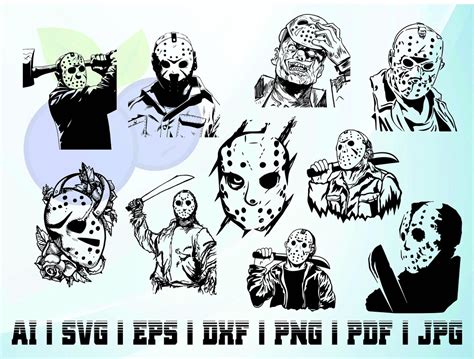 Jason Voorhees Svg Silueta Paquete De Halloween Película De Etsy España