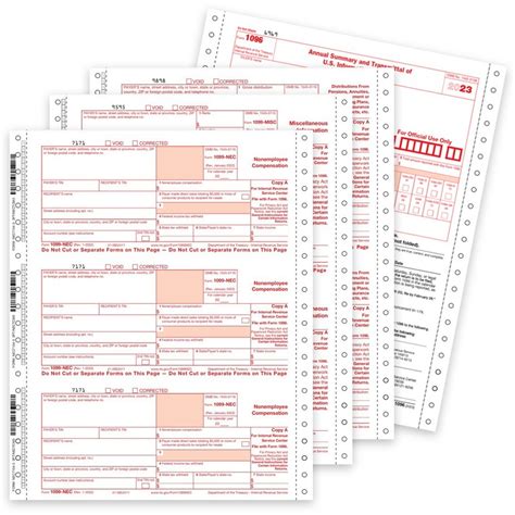 1099 Carbonless Continuous Tax Forms 2023 - ZBP Forms