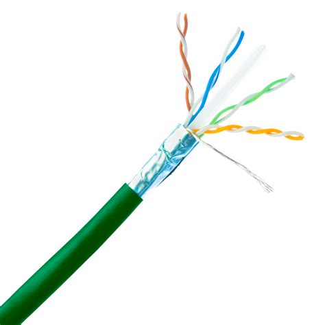 10-Gbit Cat6a Shielded Solid Ethernet Cable, Green, Spool