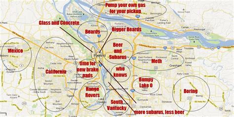 Generalized and offensive map of the Portland Metro area (x-post from ...