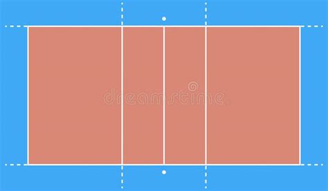 Volleyball Field Isolated On White Background Stock Vector