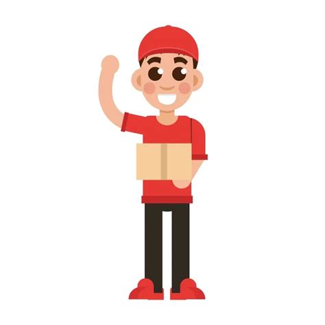 Delivery man cartoon — Stock Vector © mycartoonartist #5869820