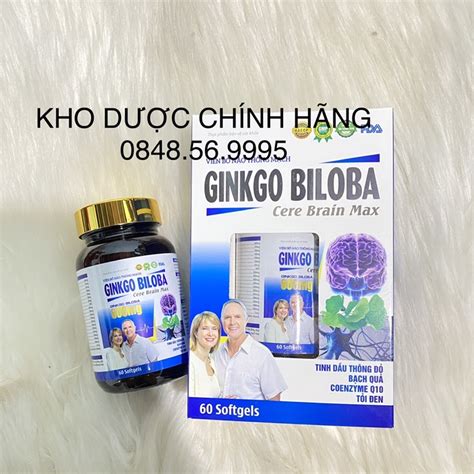 Ginkgo Biloba Mg Cere Brain Max Brain Supplement Box Of Tablets