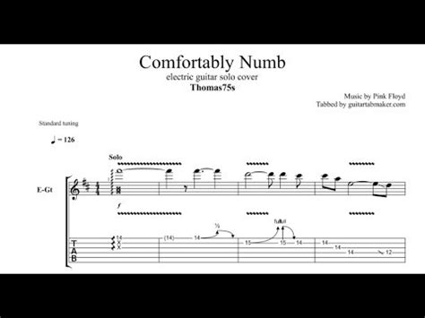 Comfortably Numb Solo TAB Thomas75s Electric Guitar Solo Tabs