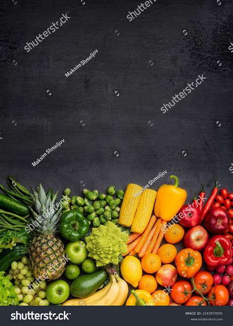 healthy eating ingredients fresh vegetables fruits stock photo