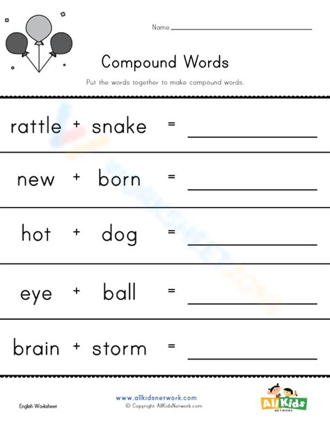 Compound Words 8 Worksheet