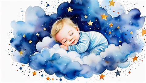 Good Night Illustration Watercolor Premium AI Generated Image