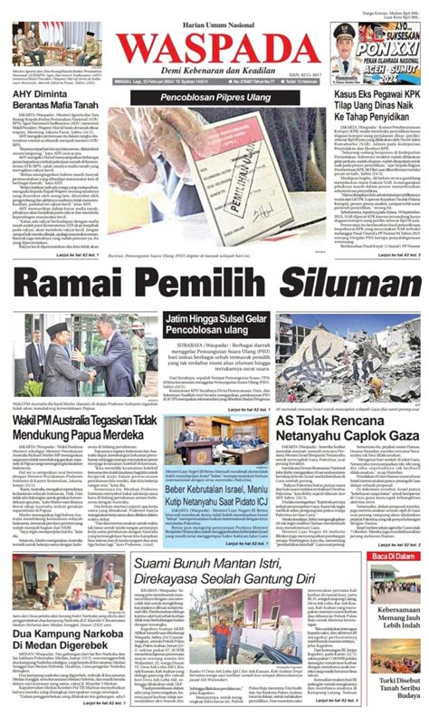 Waspada Minggu Februari Epaper Harian Waspada