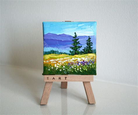 Mini Canvas Painting Alpine Mountains Original Art Impasto - Etsy