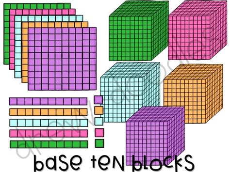 Base Ten Blocks Digital Clip Art Set Instant Download - Etsy