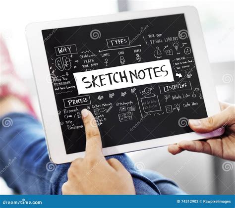 Sketch Notes Creative Drawing Design Graphic Concept Stock Photo