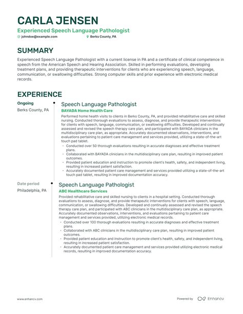 5 Speech Pathologist Resume Examples & Guide for 2023