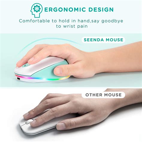 Buy seenda Wireless Mouse, Rechargeable Light Up Mouse for Laptop