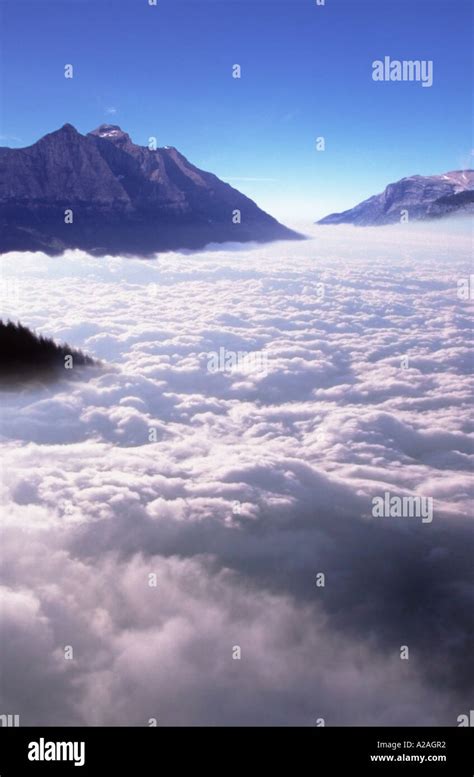 mountain tops  clouds stock photo alamy
