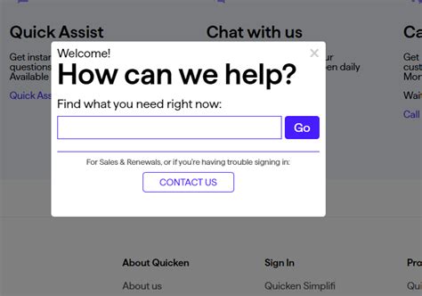 how to contact support — Quicken