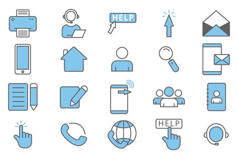 Contact Us Illustration Icon Set Two Tone Icon Style Simple Vector