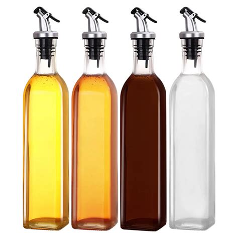 250ml 500ml 750ml 1L Clear Empty Square Olive Oil Glass Bottle With