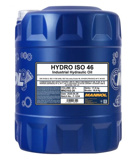 MANNOL Hydrauliköl Hydro HLP ISO 46 20l Kanister