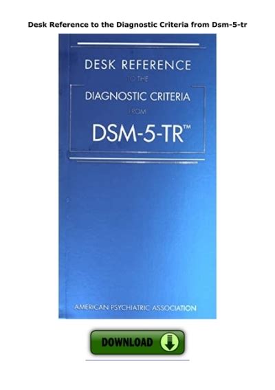 PDF READ Desk Reference To The Diagnostic Criteria From DSM 5 TR