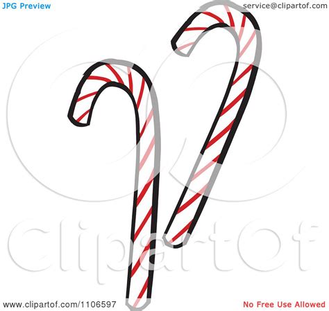 Clipart Red And White Candy Canes Royalty Free Vector Illustration By Cartoon Solutions 1106597