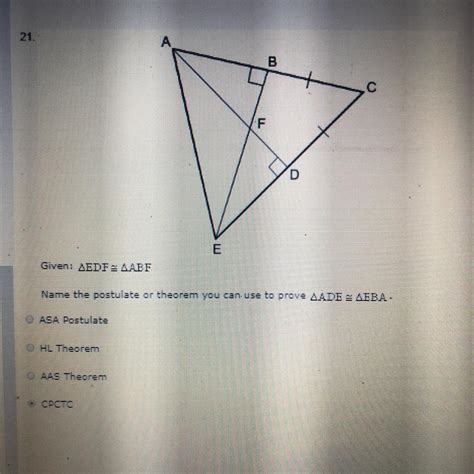 Name The Postulate Or Theorem You Can Use To Prove ADE EBA Brainly