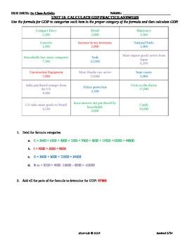 Calculating Gdp Practice Problems
