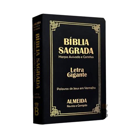 Biblia Sagrada Letra Gigante Luxo Popular Preta Harpa Rc