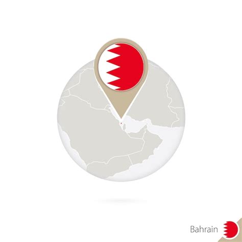 Premium Vector Bahrain Map And Flag In Circle Map Of Bahrain