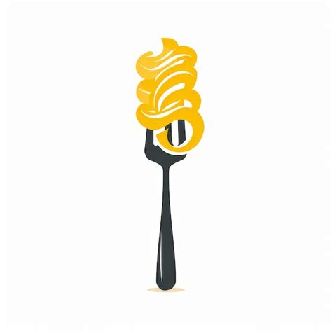 Pasta On Fork Drawing Logo Noodles Roll Sketched Icon Macaroni Doodle