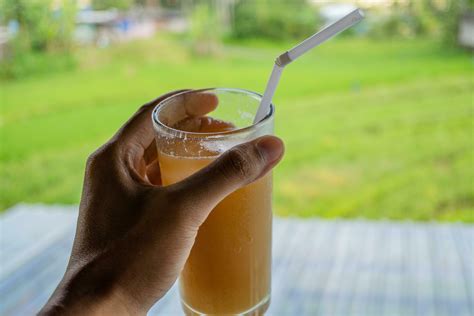 Traditional Drink Of Indonesia Jamu Beras Kencur Iced Fresh And Tasty