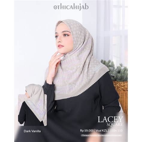 Ethica Hijab Voal Motif Lacey Square Hijab Segi Empat Lazada Indonesia