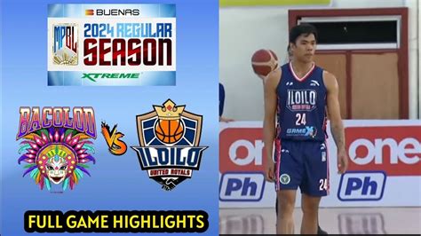 MPBL HIGHLIGHTS ILOILO Vs BACOLOD 2024 MPBL REGULAR SEASON