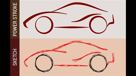 Inkscape Tutorial Car Line Art And Sketch Using Power Stroke Sketch